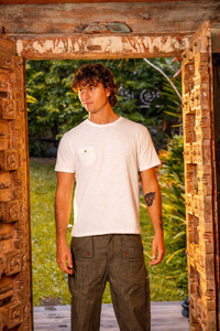 Sand slub pocket tee - plain
