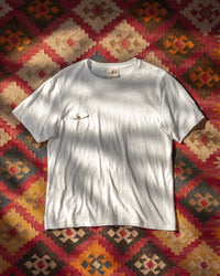 Single stitch slub pocket tee - White