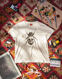 Single stitch slub pocket tee V-2 - SAND