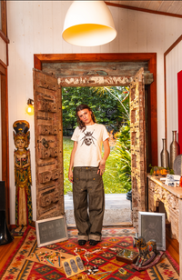 Single stitch slub pocket tee V-2 - SAND