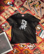 Black slub cotton tee - Shark