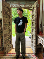 Black slub cotton tee - Shark