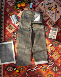 Green selvedge denim double knee's