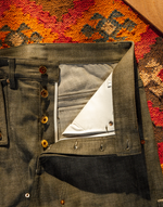 Green selvedge denim double knee's