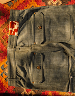 Green selvedge denim double knee's