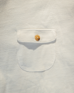 Single stitch slub pocket tee - White