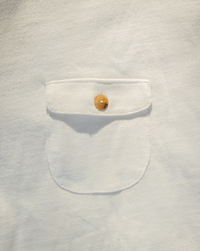 Single stitch slub pocket tee - White