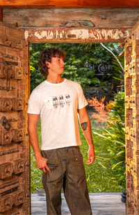 Single stitch slub pocket tee - White