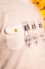 Single stitch slub pocket tee - White