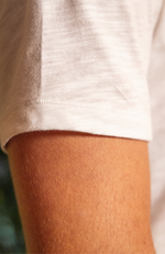 Single stitch slub pocket tee - White