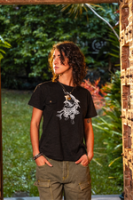 Single stitch slub pocket tee - Black