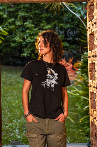 Single stitch slub pocket tee - Black