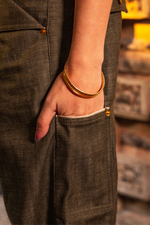 Green selvedge denim double knee's